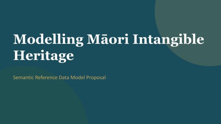 Intangible Heritage Data Modelling for the New Zealand Department of Conservation Te Papa Atawhai
